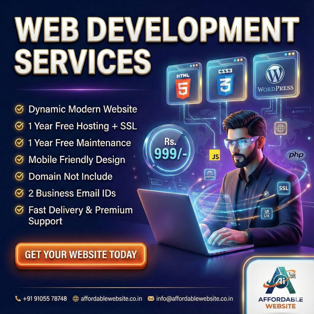 Affordable Website – India’s Cheapest Website Development Company in Firozabad (₹999 Only)